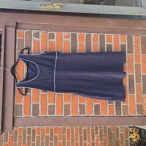 Land's End Dress, Size 14-16, Navy & White